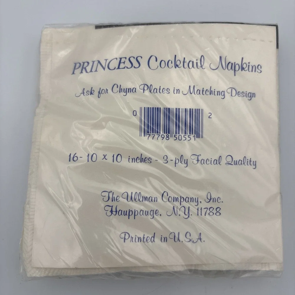 New VTG Halloween Black Cat And Pumpkin Princess Cocktail Napkins Ullman Co USA